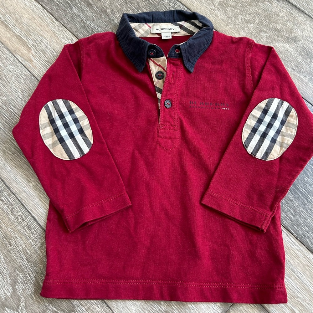 Burberry kids long sleeved polo in 2Y